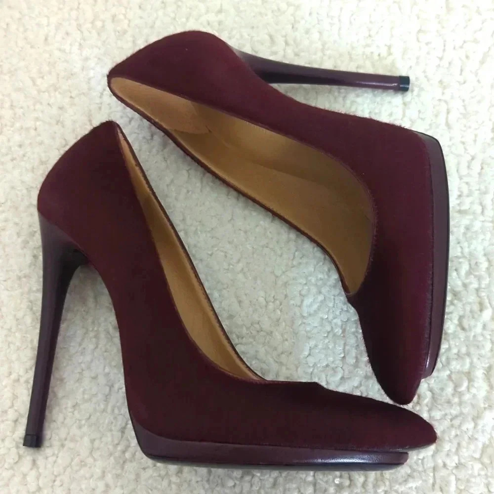 Balenciaga Deep Maroon Red Ponyhair Pumps/Heels - Picture 3 of 9
